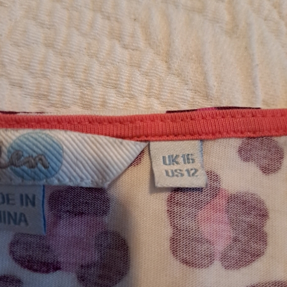 Boden women's size US 12 pink and white 3/4 sleeve shirt EUC - Picture 4 of 6